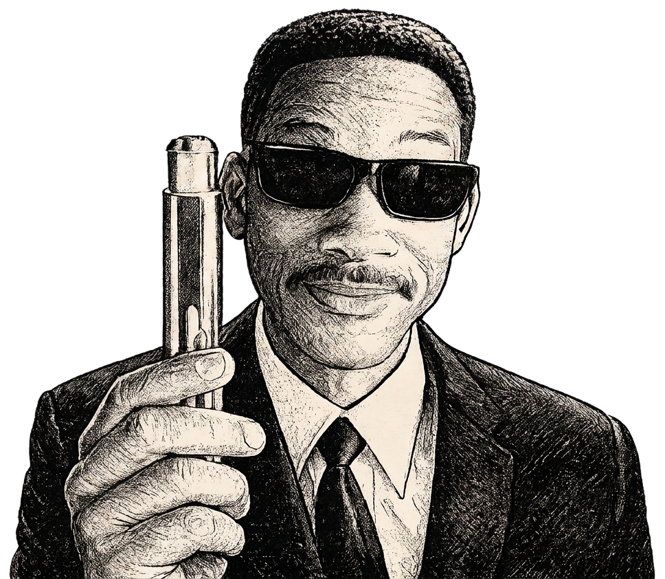 Agent avec un pistolet neuralyzer
